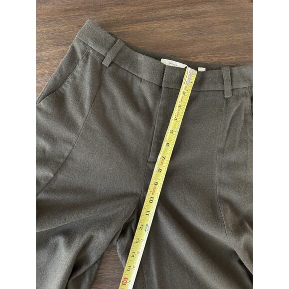Vince Wool Pants Culottes Crop Wide Leg Pleated Dark Olive Green 8 - Picture 4 of 8